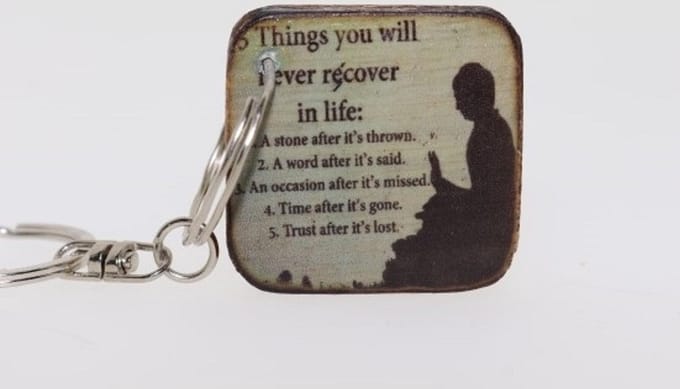 Quote sleutelhanger 3x3 cm 5 Things you will never