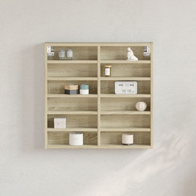 vidaXL - Vitrinekast - 60x8,5x58 - cm - bewerkt - hout - sonoma - eikenkleurig
