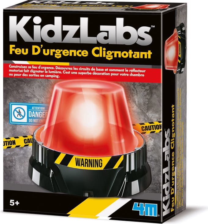 4M Wetenschap En Spel - Bouw Je Eigen Knipperend Noodlicht - Bouwpakket - KidzLabs - 5 Jaar