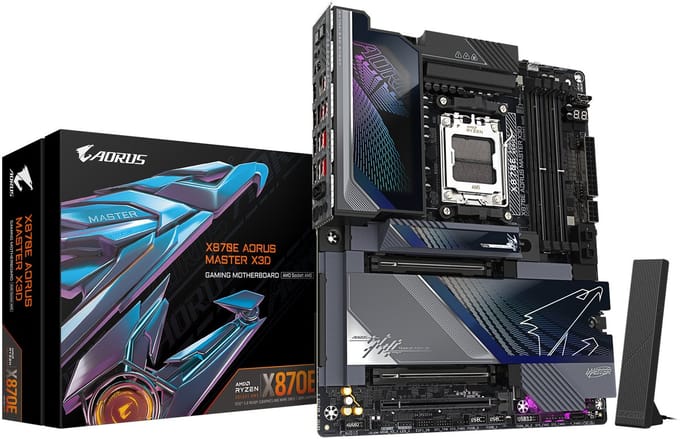 GIGABYTE X870E AORUS MASTER X3D Moederbord - AMD X870E - AMD AM5 - DDR5 RAM - ATX