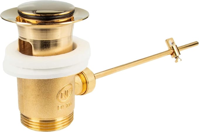 Afvoer Overloopgarnituur - Wasbak Set - Badkamer Installatie - Verstelbare Haarzeef - Ø 63mm 1 1/4 inch - Goud