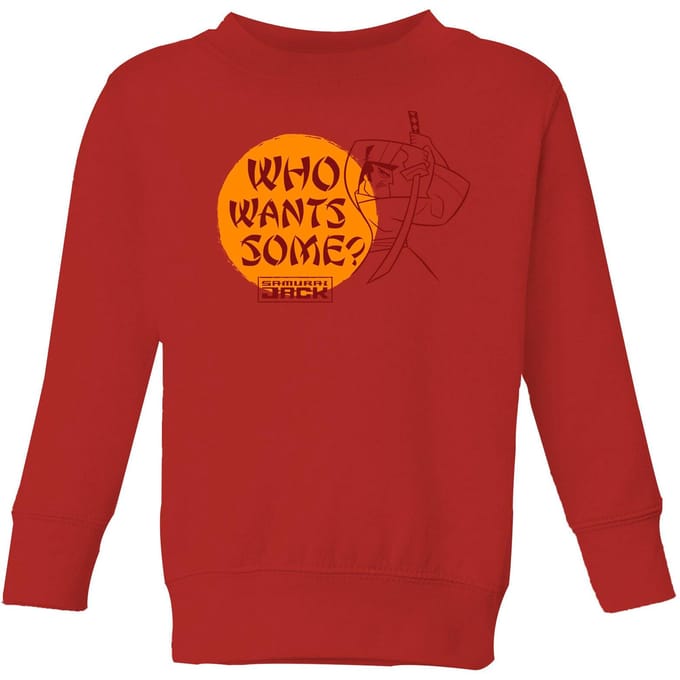 Samurai Jack Who Wants Some Kids' Sweatshirt - Red - 98/104 (3-4 jaar)
