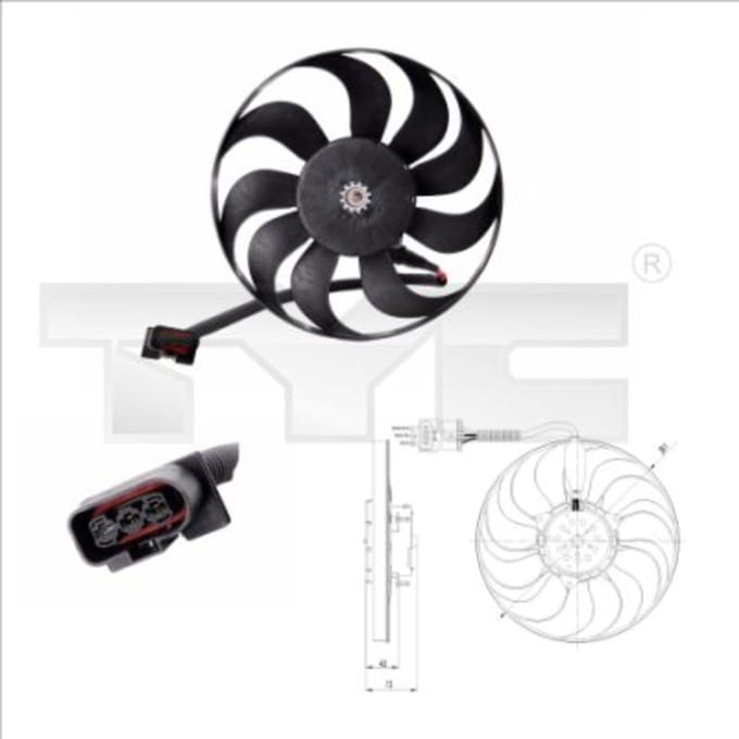 Koelventilatorwiel, motorkoeling TYC 837-0005