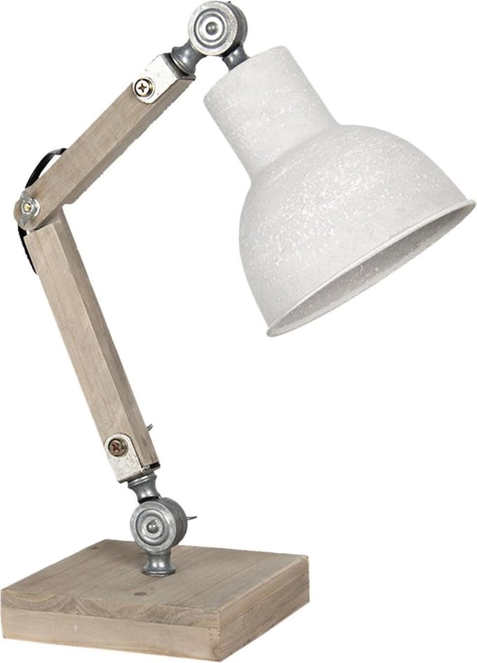 Clayre & Eef Bureaulamp 15x15x47 cm Beige Hout