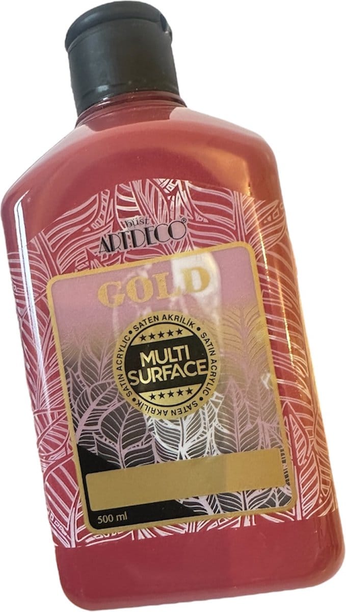 Artdeco Gold Multi-Surface Acrylverf 500ml Bordeauxrood , Glasverf, houtverf, keramiekverf, DIY Projecten