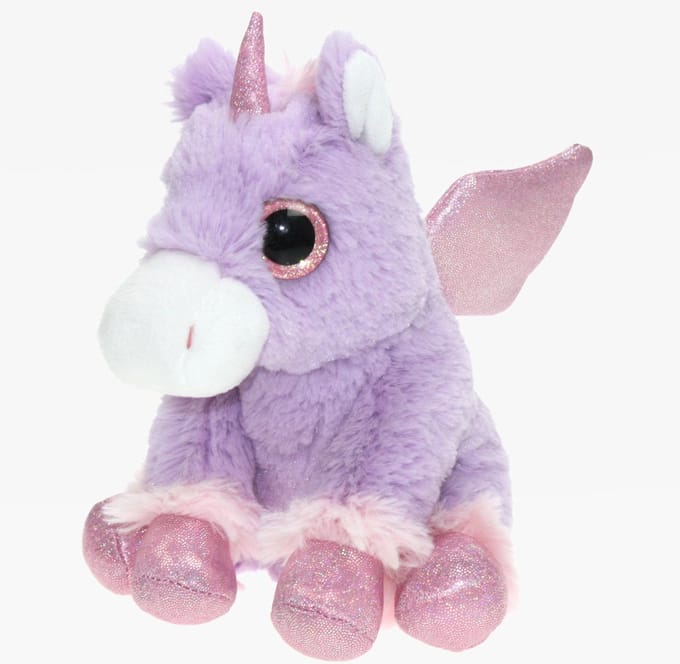 Cornelissen knuffel eenhoorn - paars - 20 cm - pluche - dieren
