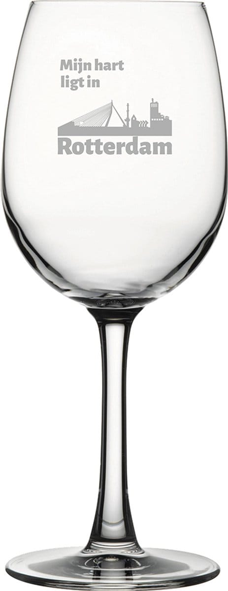 Gegraveerde witte wijnglas 36cl Rotterdam