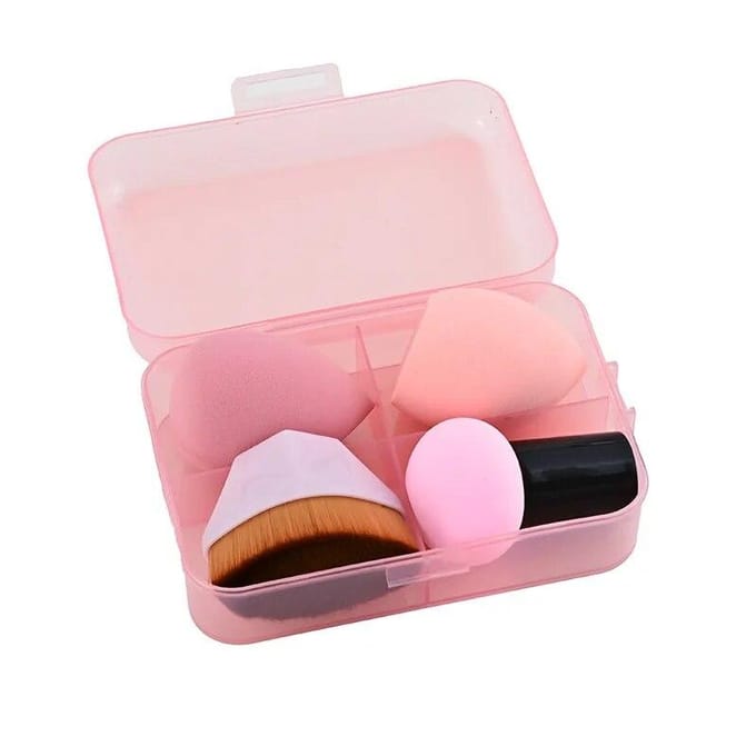 Ensemble de pinceaux de maquillage pour fond de teint, 4 pièces, bouffantes de cosmétiques, éponge douce, outil de maquillage pour le visage jaune