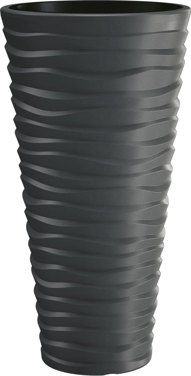 Bloempot Buiten Hoog Rond Sand Slim 40cm ANTRACIET Prosperplast