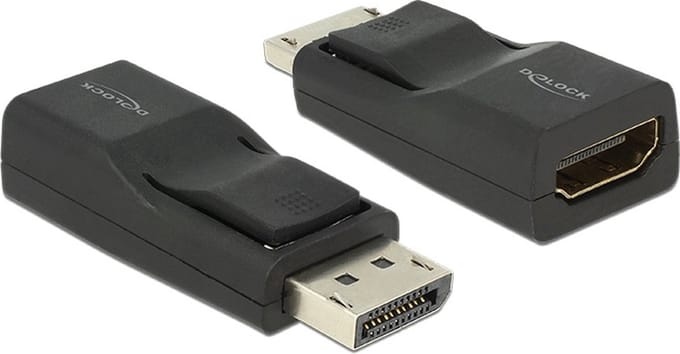 Delock 65685 DisplayPort / HDMI Adapter [1x DisplayPort stekker - 1x HDMI-bus] Zwart Vergulde steekcontacten, Afgeschermd