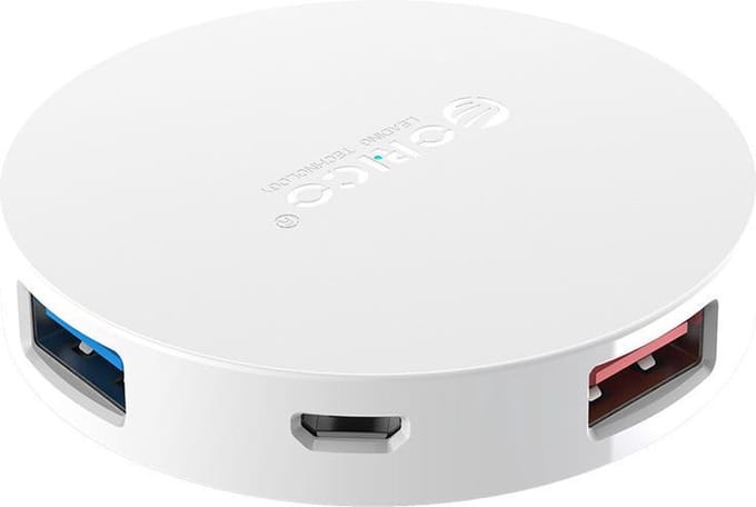 Orico ronde USB 3.0 hub - 4 poorten - OTG-functie - Wit