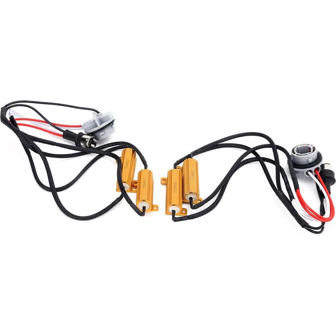 2 stuks 1157 LED Decoder 50W Belastingsweerstand Knipperfoutvrije Annuleerder voor Auto Koplamp Mistlamp DRL black