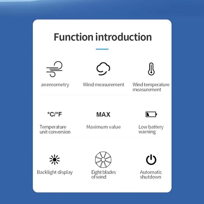 Windmeter Tester - Lucht Snelheid Meter - Buiten Meten - Hoge Precisie Sensing - Temperatuur Volume - Zwart