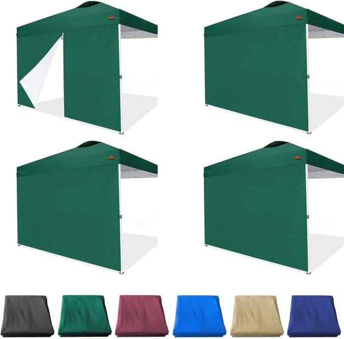 Zijwanden voor 10x10 Pop-up Luifel - Groene SunWall met Deur