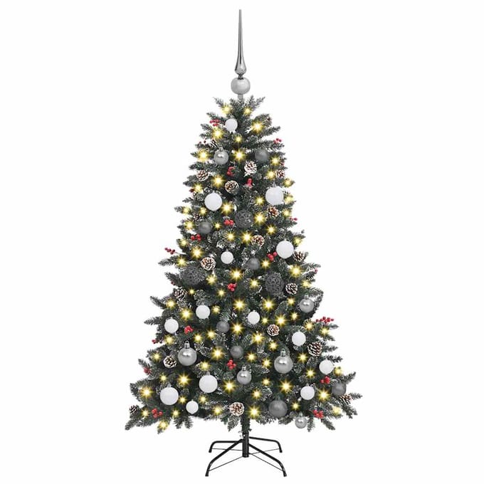 vidaXL Kunstkerstboom Groen 150 cm PVC en Plastic en Staal