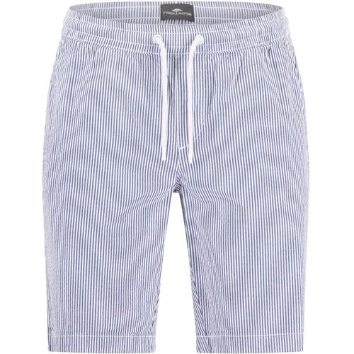 Fynch-Hatton Bermuda Seersucker Stripe Drawstring Pull-On Blauw / male