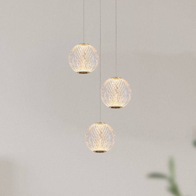 Lucide CINTRA - Hanglamp - Ø 25 cm - LED Dimbaar - 3x4,7W 2700K - Transparant