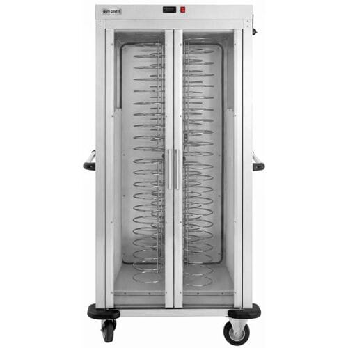 GGM Gastro Bordenwagen - verwarmd - 1,6 kW - voor 88 borden - met 2 glazen deuren
