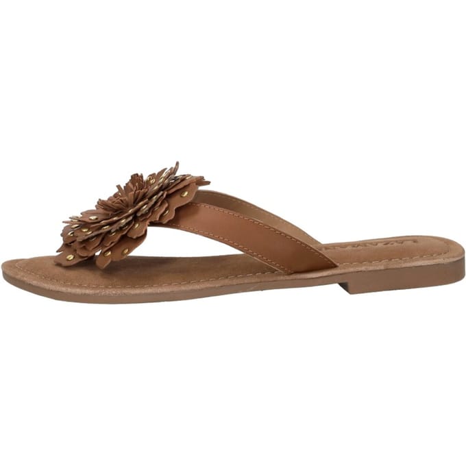 Lazamani Slippers cognac Suede - Maat 42