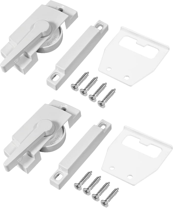 Set van 2 Veiligheidssloten voor Schuiframen en Hangramen (Wit)
