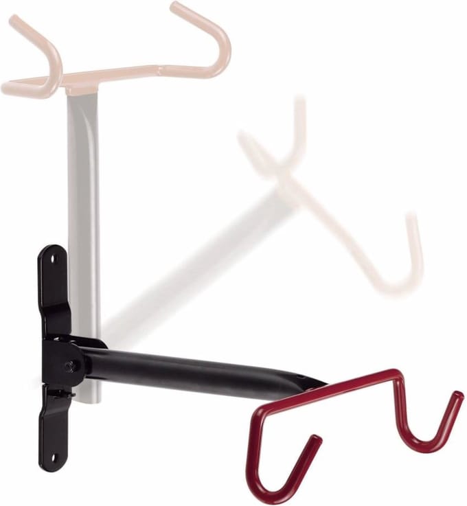 Falkx Opklapbare fietsdrager wandmodel - staal - zwart - max. 20 kg - rubberen bescherming