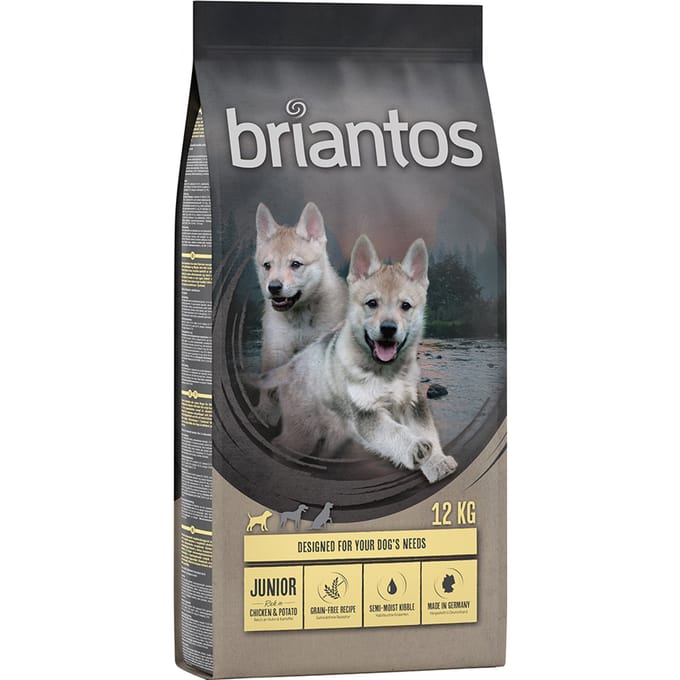 12kg Briantos Junior Droogvoer voor Honden: Eend & Aardappel (graanvrij)