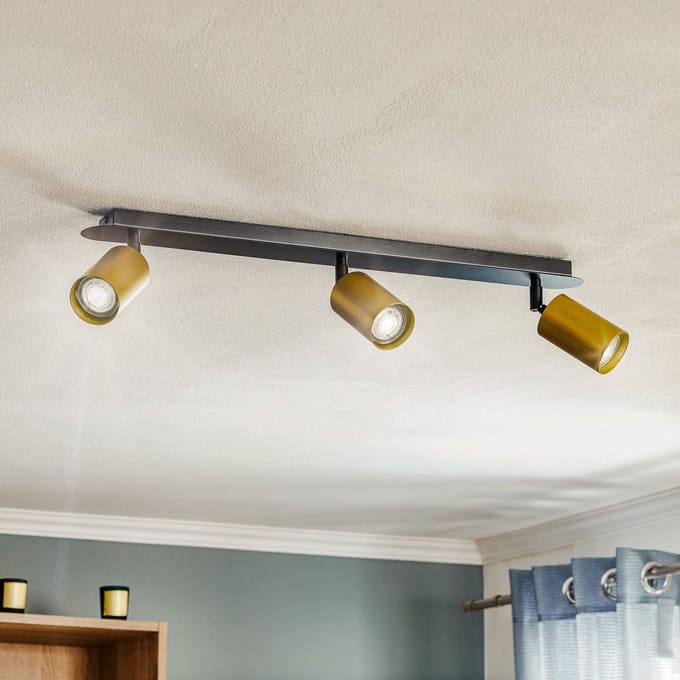 EMIBIG LIGHTING Plafondspot Zen 3 met 3 spots, zwart-goud