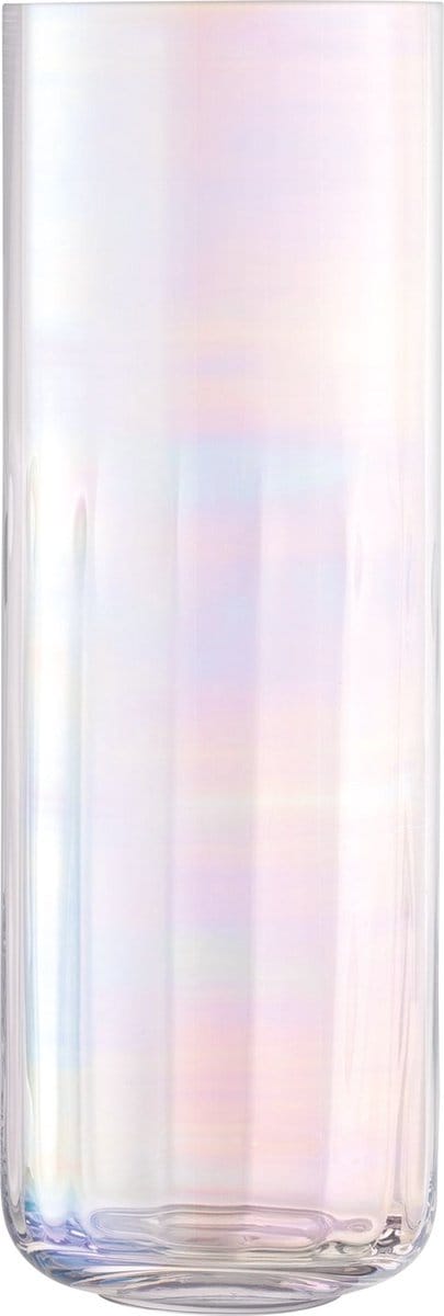 L.S.A. - Pearl Kandelaar met Kaars 38,5 cm - Glas - Wit