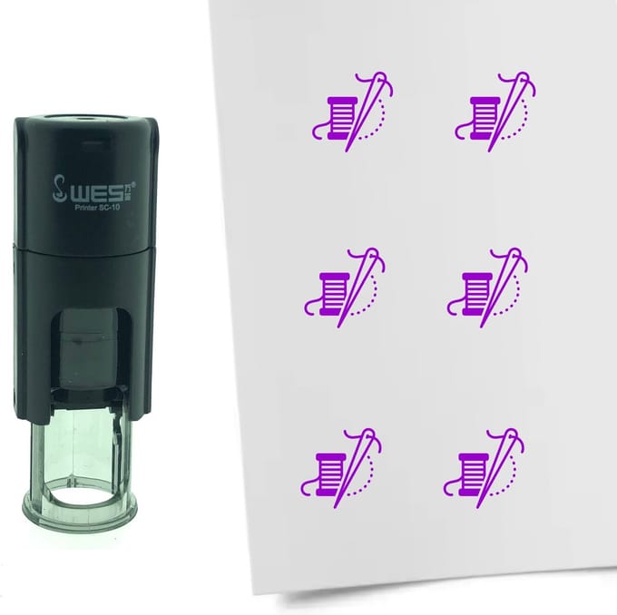 CombiCraft Stempel Naald en Draad 10mm rond - Paarse inkt