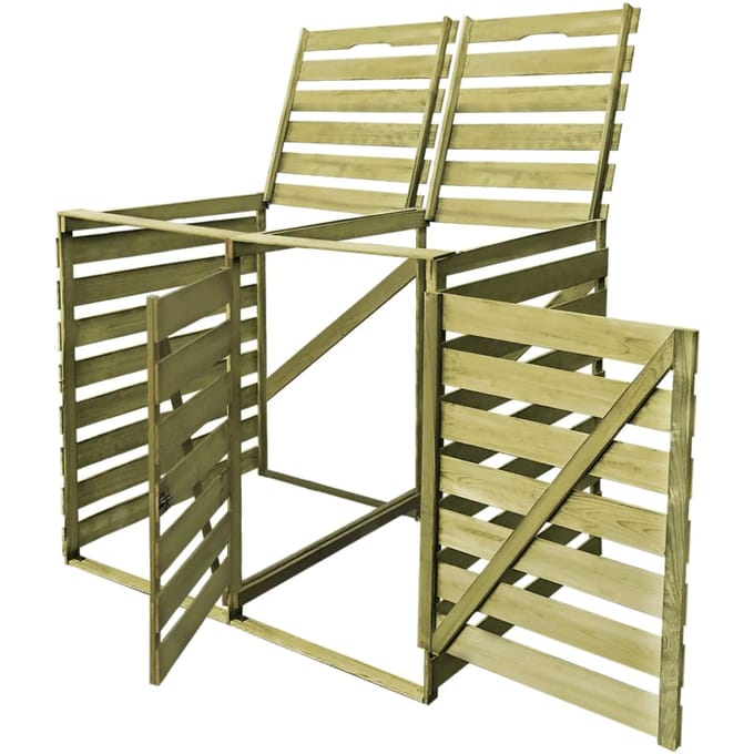 vidaXL - Containerberging - dubbel - 240 - L - geïmpregneerd - hout