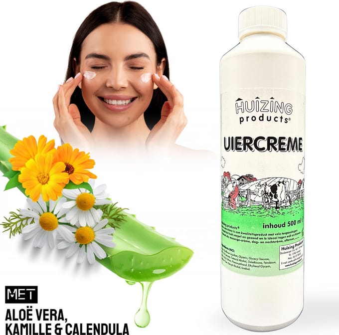 Huizing Products Uiercrème Navulfles – 1×500 ml – Aloë Vera, Calendula & Kamille