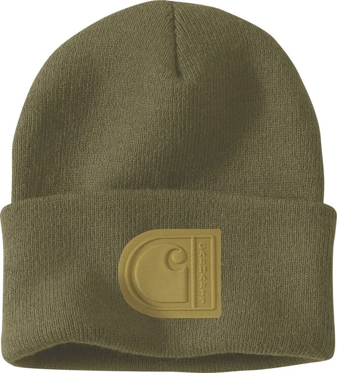 Carhartt Knit -muts met omgeslagen rand en C-patch 107190