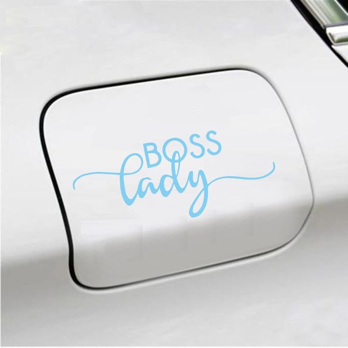 Bumpersticker - Boss Lady - 6 X 14,8 - Licht Blauw