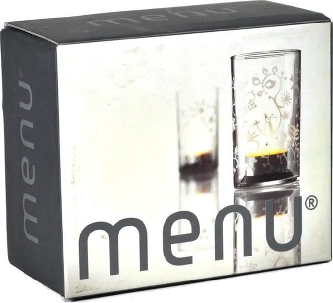 Waxinelichthouder met frosted patroon - set van 2 - MENU