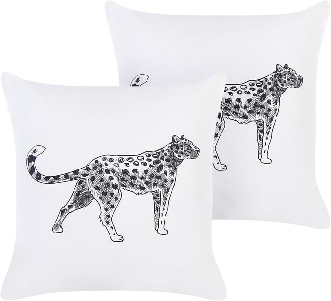 MARULA - Sierkussen set van 2 - Wit - 45 x 45 cm - Katoen