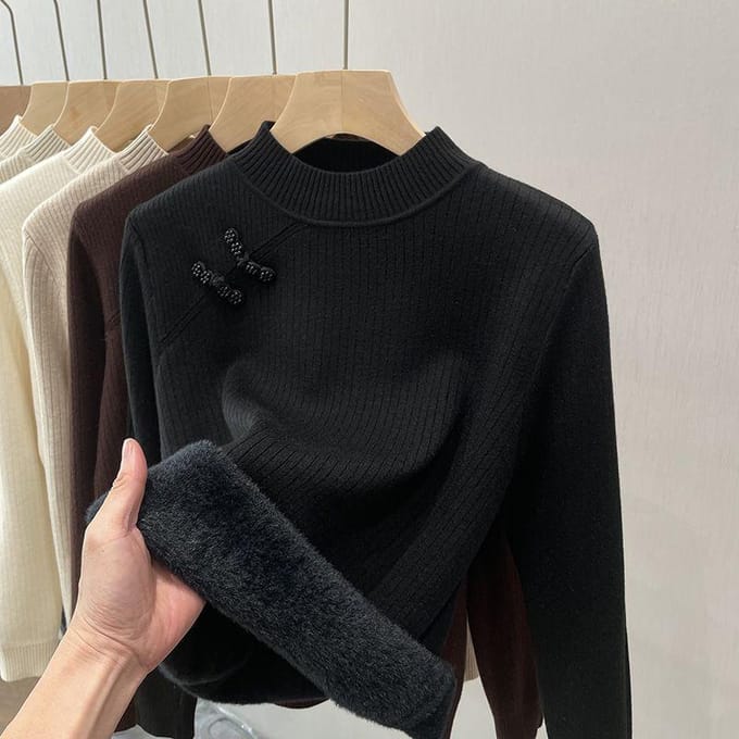 Pull Épais Col Haut Pull Tricoté Hiver Chaud Haut de Base pour Femmes 3XL