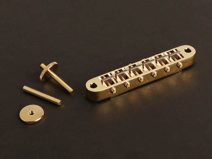 Gitaar brug Gotoh Ti-103B-GG tune-o-matic goud