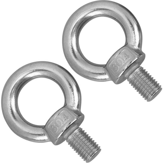 2 Stuks RVS Hijsoog Oogbout Heavy Duty Marine Grade RingschroefboutenM16