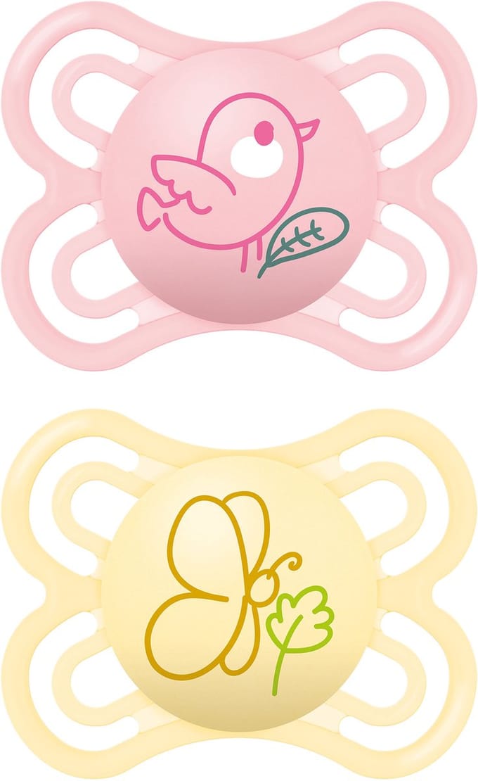 MAM - Perfect Silikon Speen - Siliconen - 0-6 Maanden - Extra Dun - Roze - 2 stuks