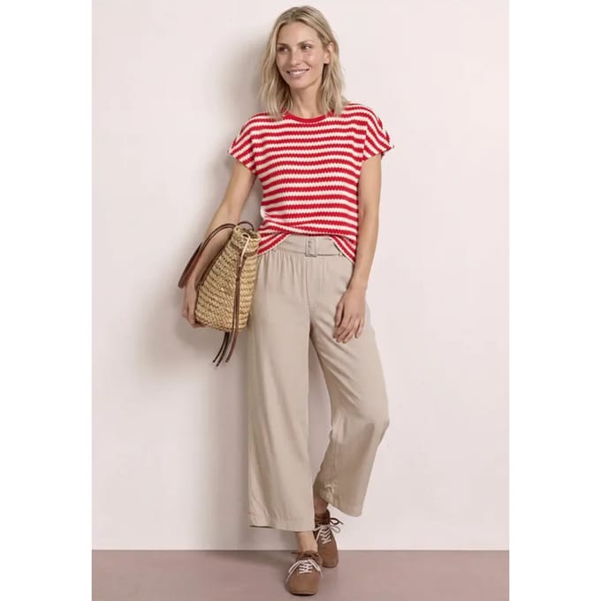 7/8 Wide Legs broek met riem