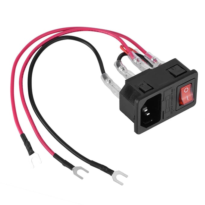 Utype Stekker 10A 220V110V Voeding Schakelaar Adapter Stopcontact Module met Een Zekering voor 3D Printer black