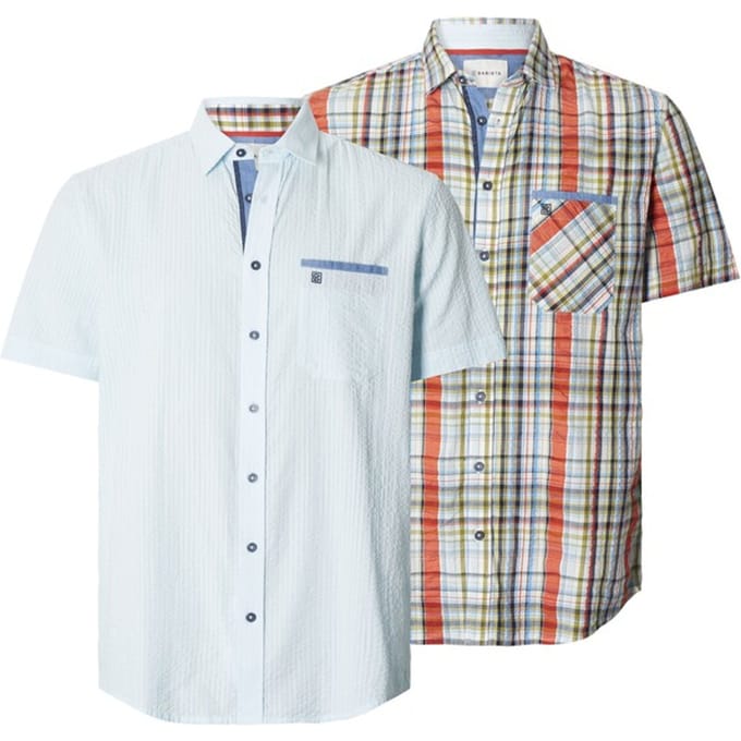 Babista herren Overhemden, Set Van 2 - 43/44 - lichtblauw - Plus Size