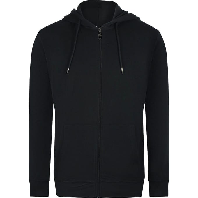 Cavalli Class Opvallend Bloemenlogo Zwarte Hoodie Met Rits