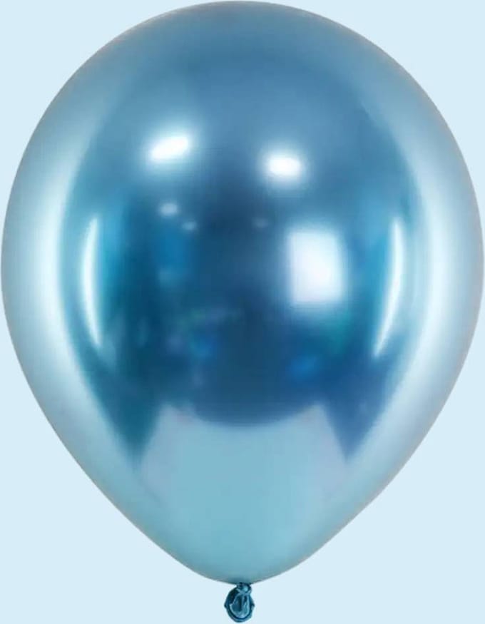 Partydeco - Ballonnen Chrome Glossy Blauw (10 stuks)