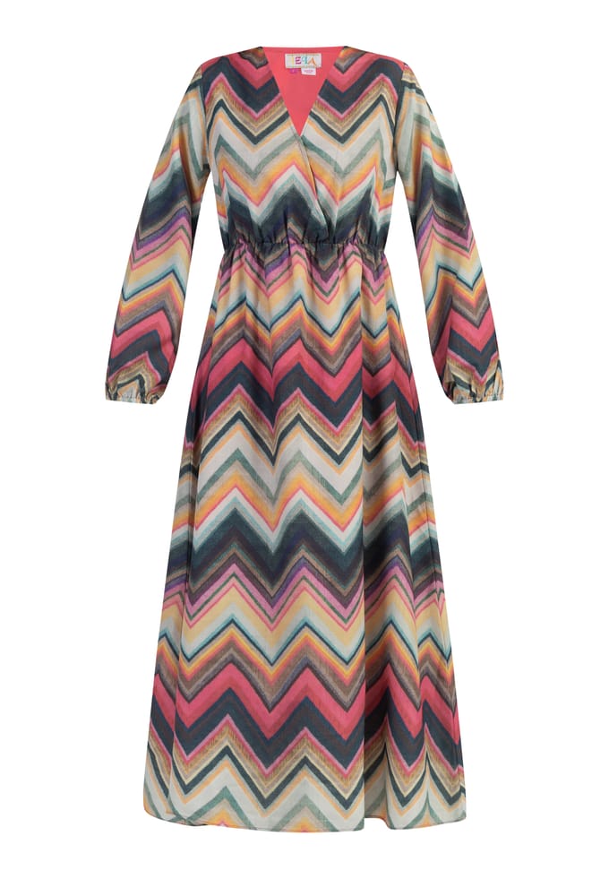 IZIA Maxi-jurk met lange mouwen Dames Zigzag-print