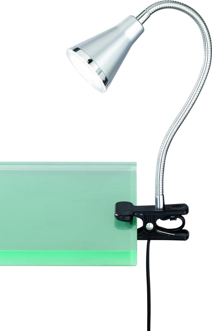 REALITY ARRAS - Klemlicht - Titanium - incl. 1x SMD 4W - Snoerschakelaar - Flexibel - Klemlamp