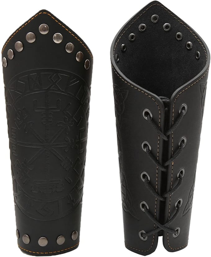Dailygoods- Armbeschermers Verstelbaar - Leren Armbeschermers - Viking Kostuum