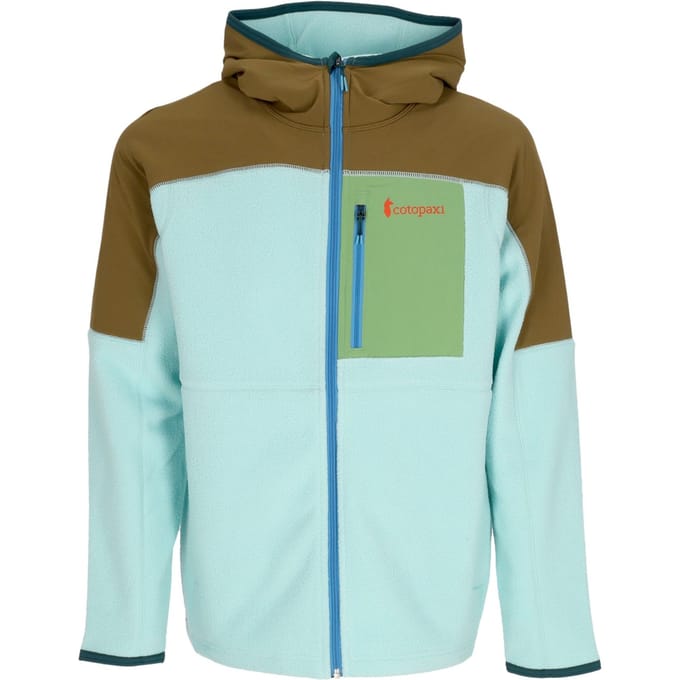 Herenfleecejack Abrazo fleecejack met capuchon en volledige ritssluiting Eiken/zeeglas