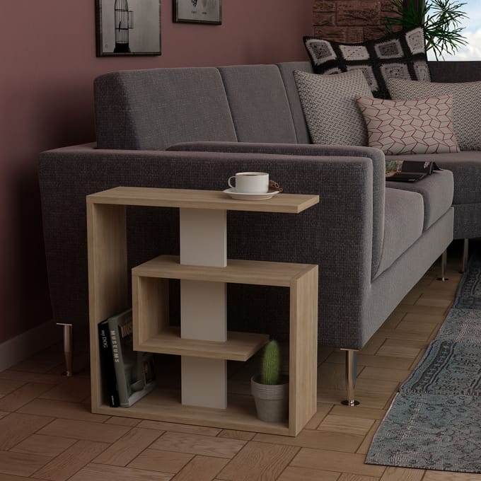 Asir - Bijzettafel - Sonoma Eik - 55 x 20 x 57 cm