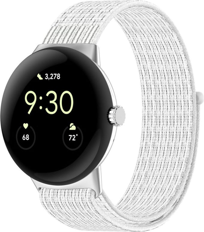 Nylon bandje - geschikt voor Google Pixel Watch 4 (41mm) / Pixel Watch 3 (41mm) / Pixel Watch 2 / Pixel Watch - wit